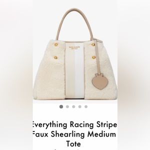 KATE SPADE♠️ Everything Racing Tote with Sherpa Detail! Like NEW